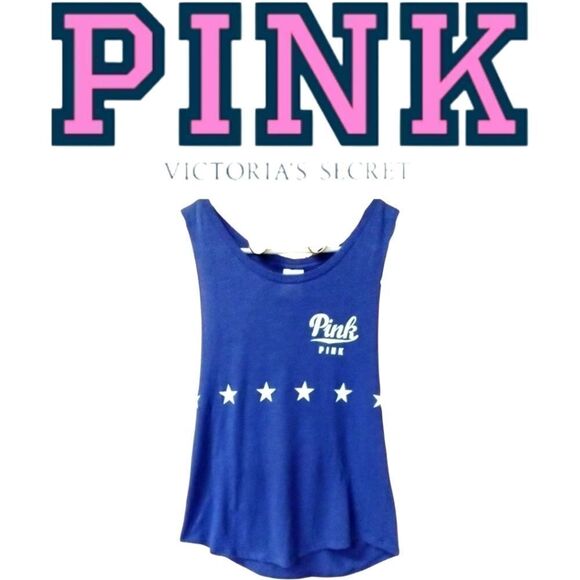 Pink Victoria Secret Purple & White Tank Top. - Picture 1 of 5